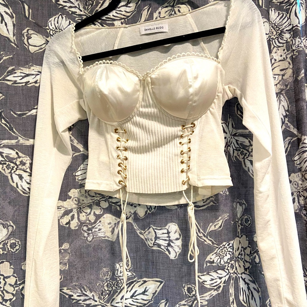 White LongSleeve Crop Top